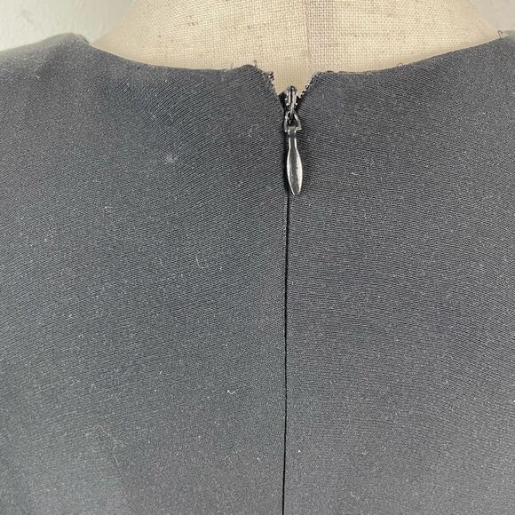 Vintage Anna Calamia Black Midi Dress Size M - Picture 7 of 8